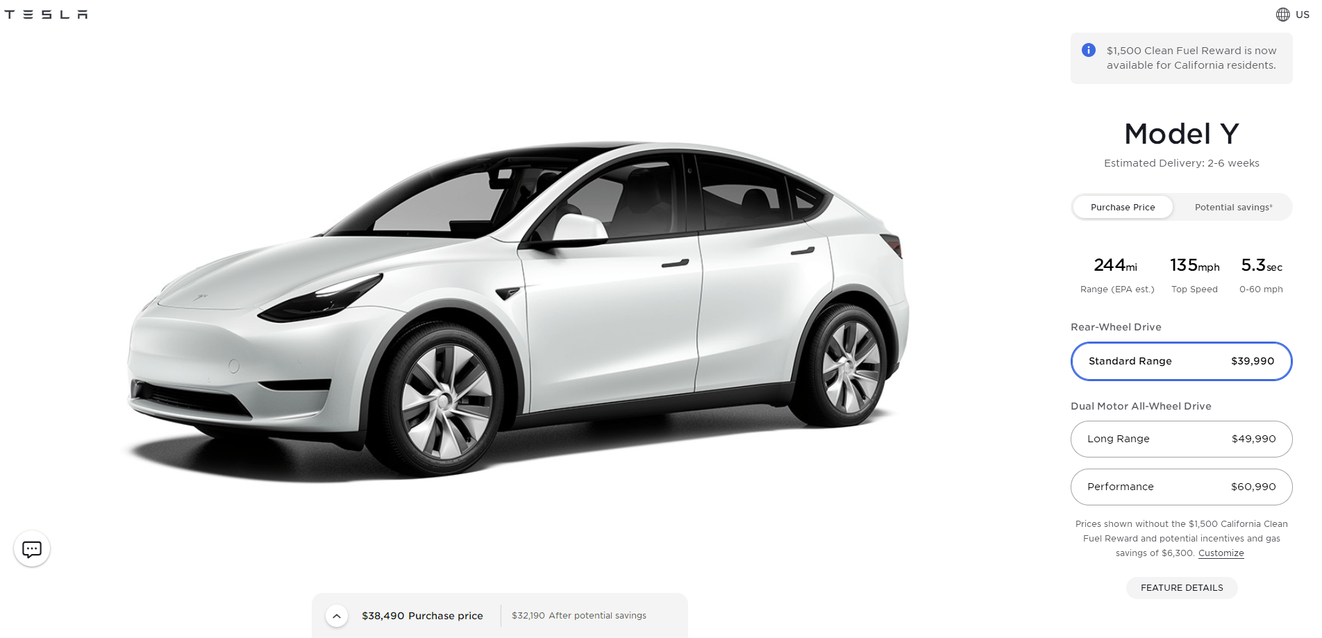 特斯拉美国调价：Model 3和Y基础版降价 性能版涨价