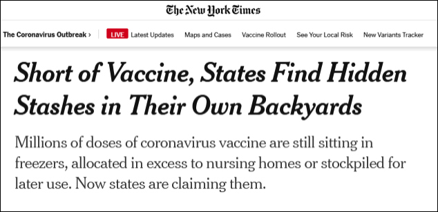 美国新冠疫苗紧缺 各州政府盯上分配给养老院的疫苗