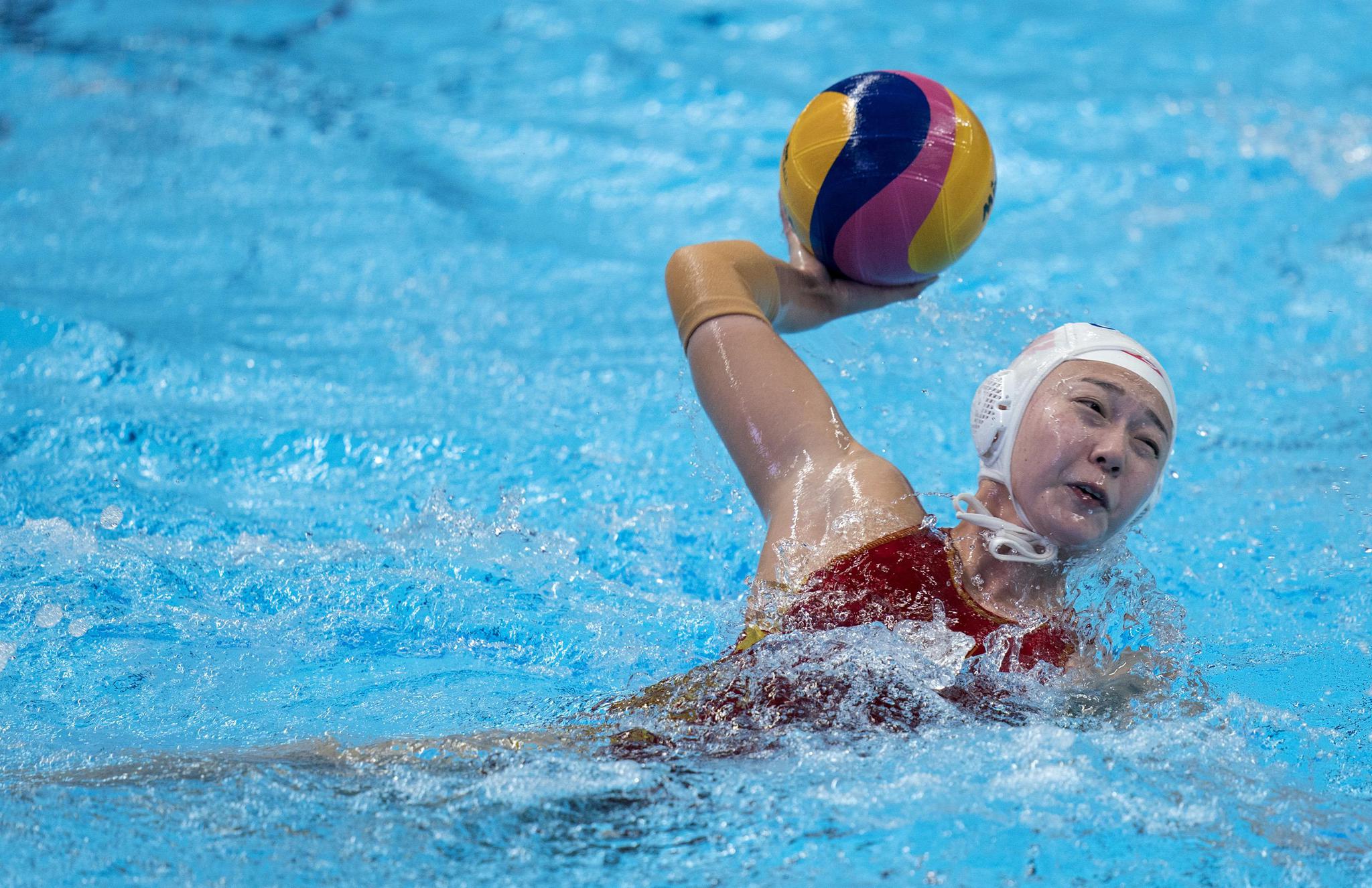 中国女子水球队在亚运会比赛中资料图新华社