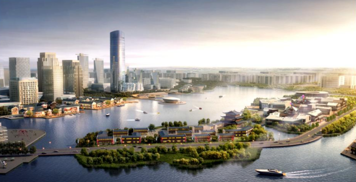 作为紫东地区的一部分,南京龙潭新城地处栖霞区的东北角,紧邻长江,西