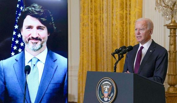 拜登和特鲁多会面又“嘴瓢”，把“美加关系”说成“中美关系”休闲区蓝鸢梦想 - Www.slyday.coM