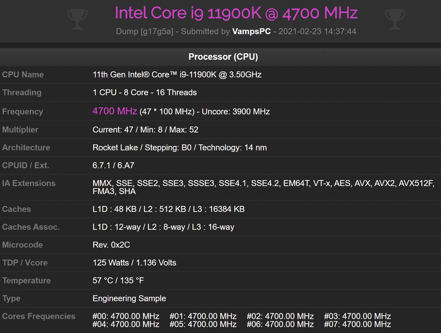 11900k的cpuz跑分再曝光单核716分很强