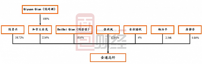 图1：金通高纤股权结构（截至2020年12月30日）