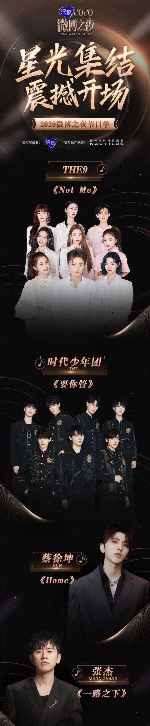 今日《微博之夜》节目单正式曝光,the9成员献唱《not me》,时代少年团