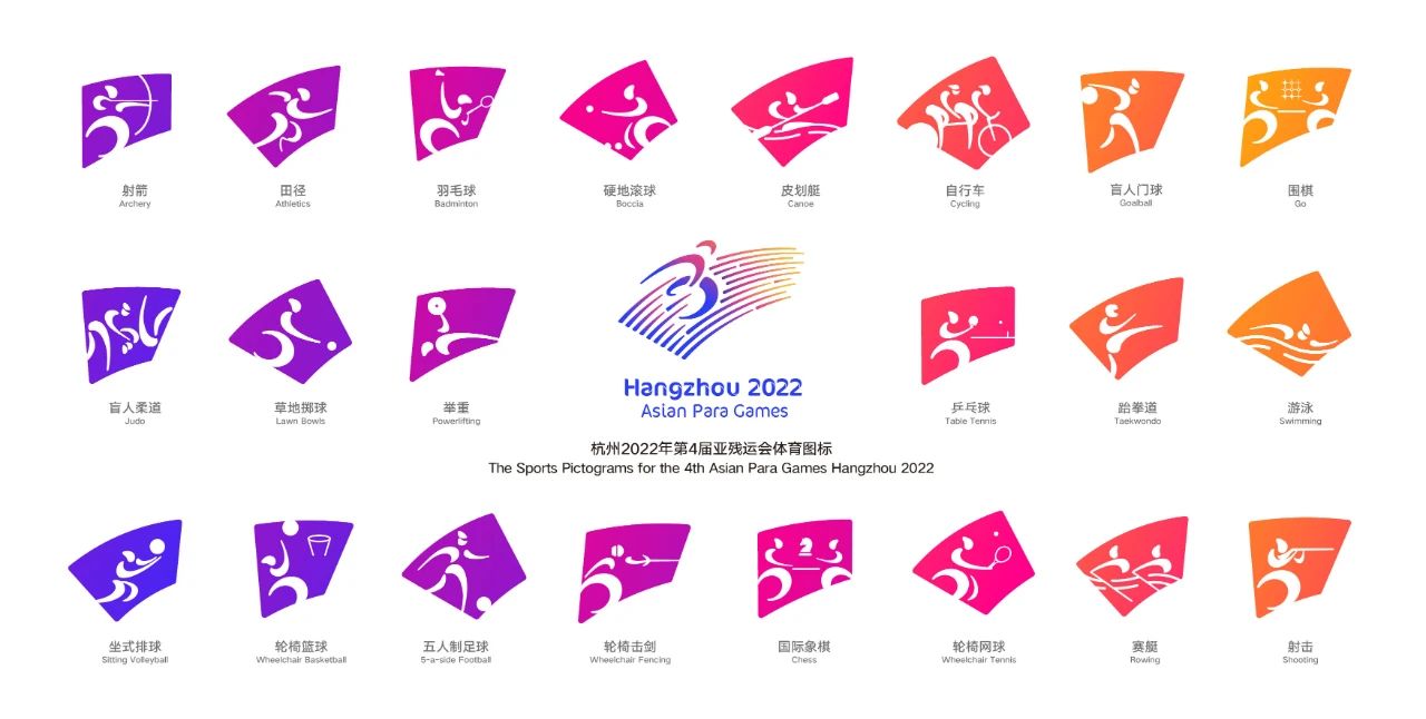 杭州公布亚残运会体育图标 创作源自于钱塘潮