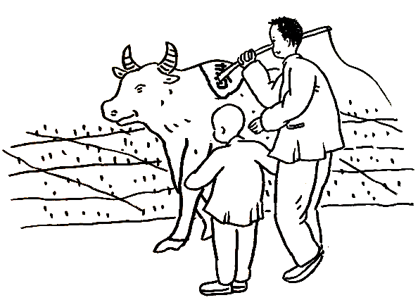 手绘立春万物复苏鸟语花香