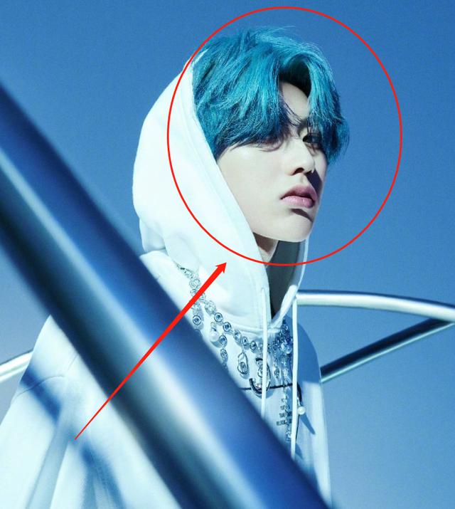 本以为蔡徐坤银发够绝直到看他蓝发造型拍大片是撕漫男无疑了