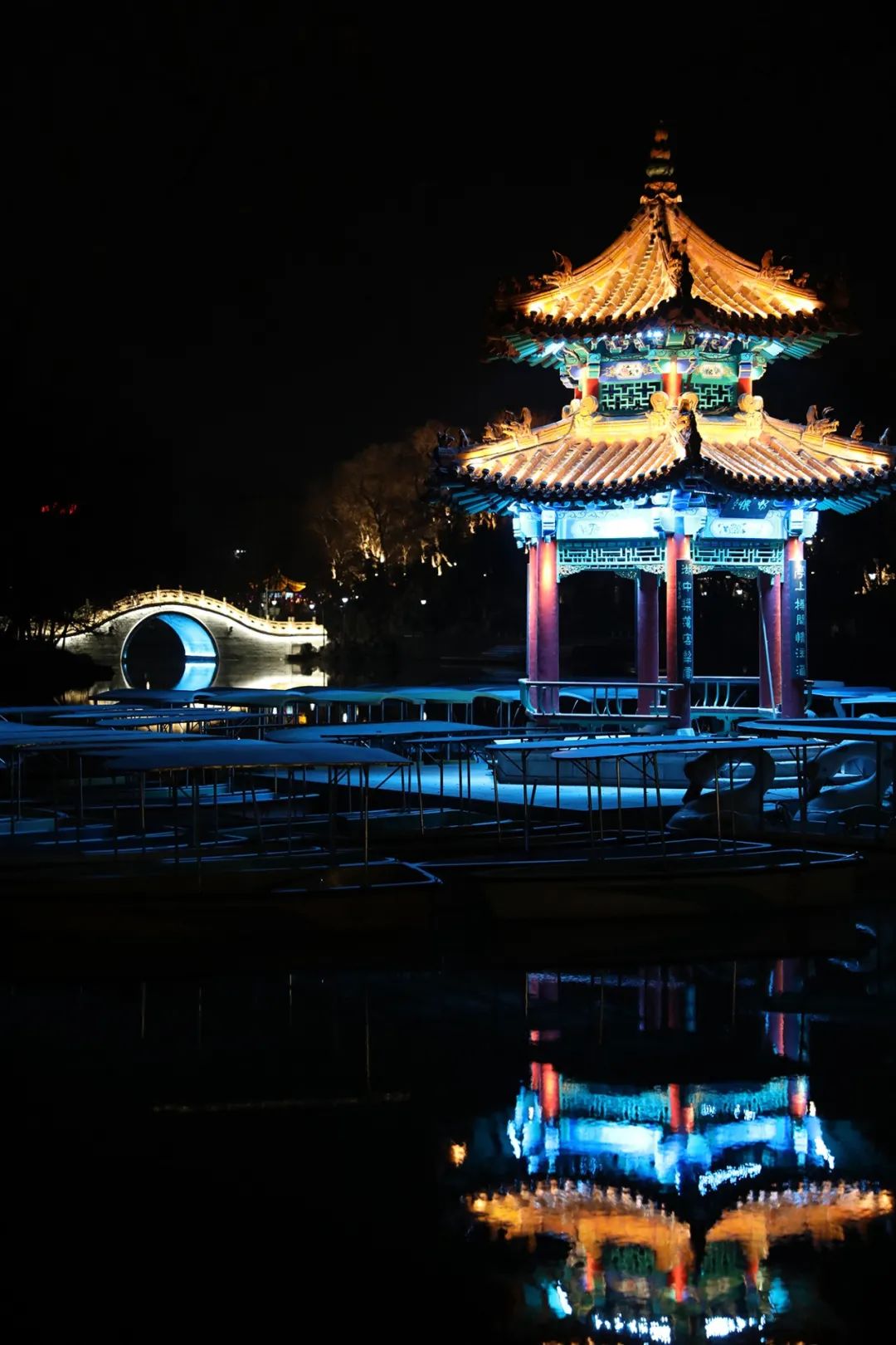 济宁太白湖夜景图片