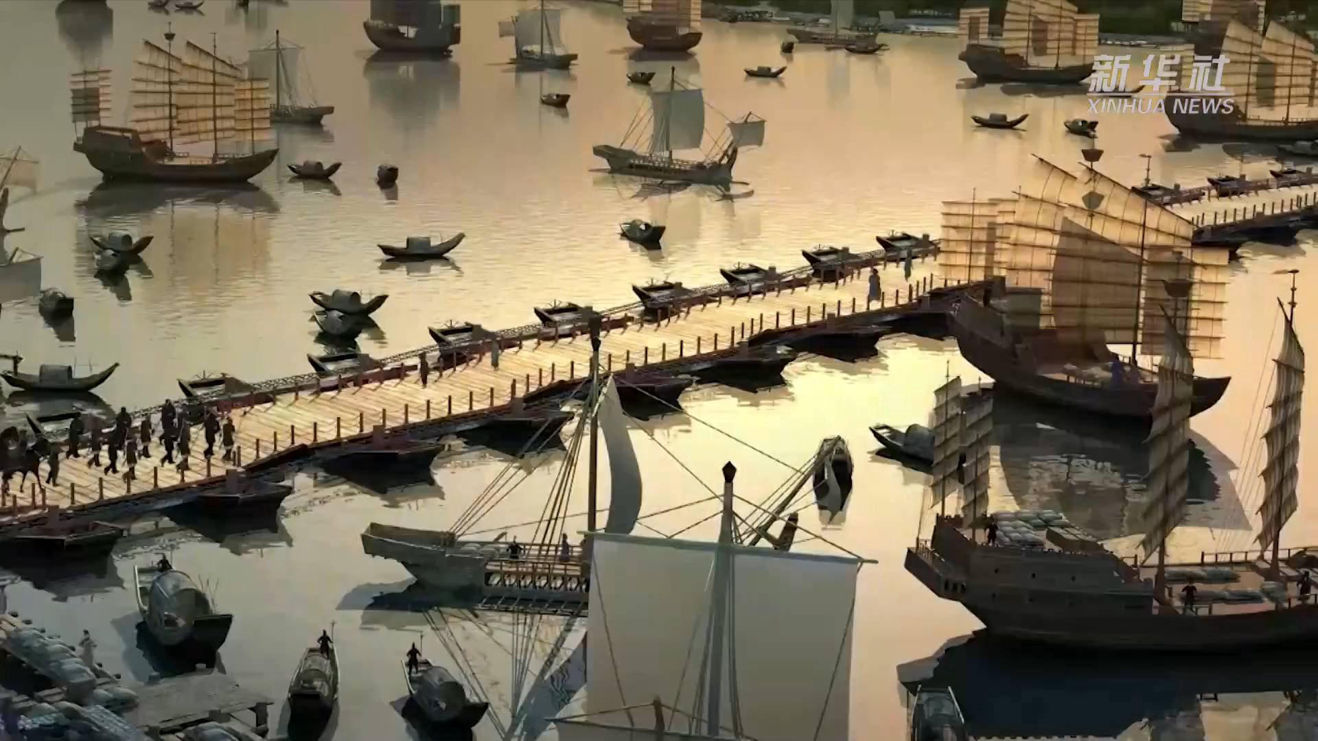 唐朝时,唐玄宗下令举全国之力铸造铁牛等作为蒲津浮桥的地锚.