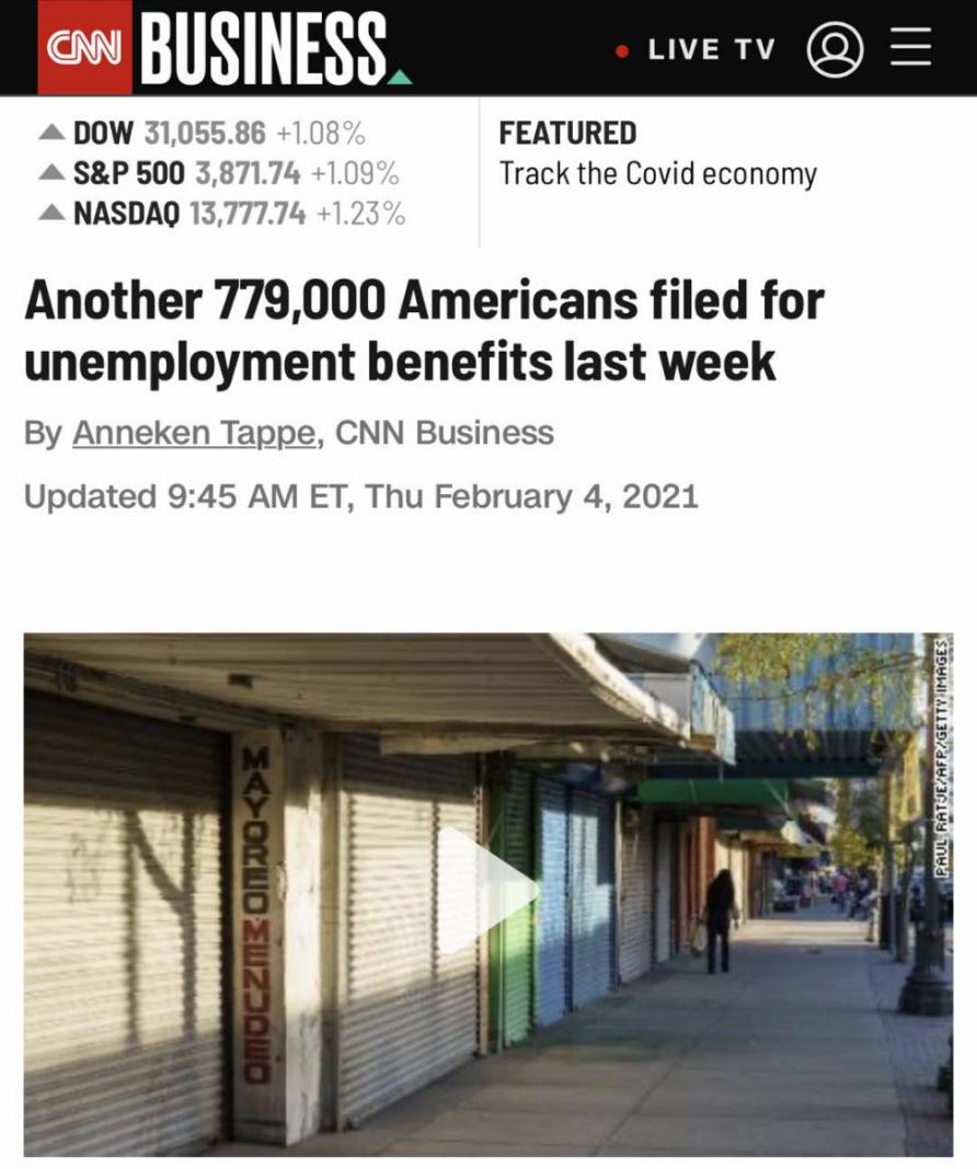 美国就业复苏持续放缓 3000万家庭正在挨饿