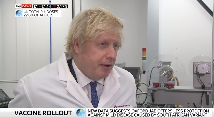 约翰逊8日表示，对阿斯利康疫苗“非常有信心” 视频截图