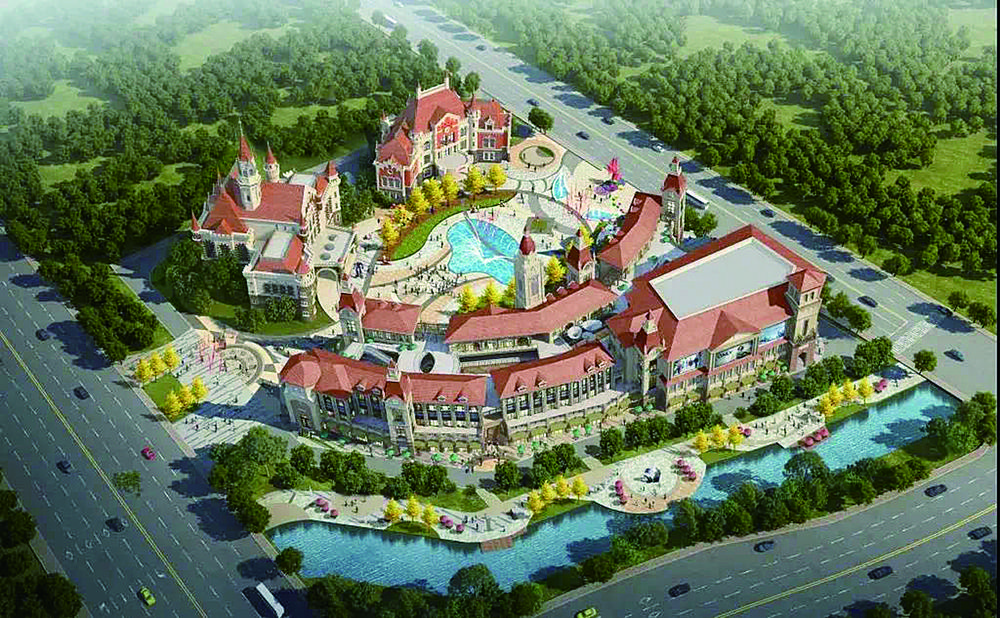 近日,普陀鲁家峙童乐园施工现场热火朝天,工人们正在进行结顶工作