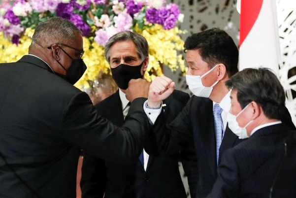 日美两国外长与防长“2+2会谈”&nbsp;&nbsp;（图源：外媒）