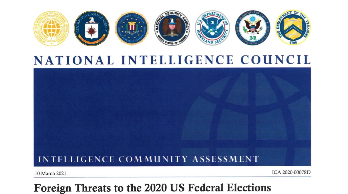 美最高情报机构：中国并未干预美国2020年大选