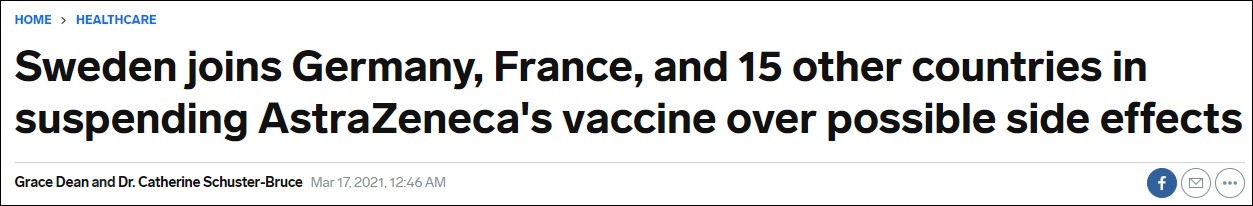 阿斯利康疫苗在欧洲遭重创 却暴露了台当局对大陆的“双标”