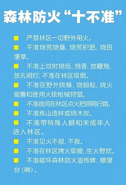 十不准五不烧森林防火知识你知道几个