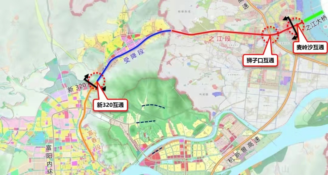 彩虹快速路西延工程区位图