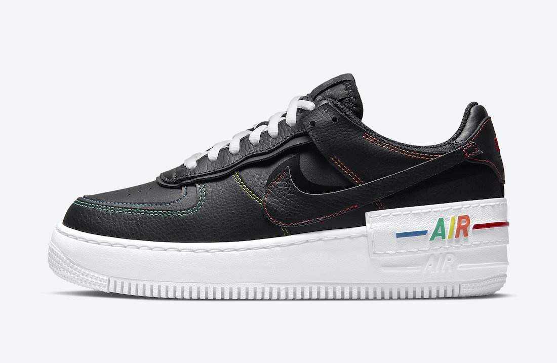 近期曝光了一双女生专属的全新配色 nike air force 1 shadow"multi