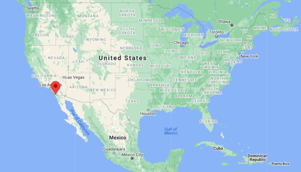 蒂华纳市位于美墨边境 谷歌地图截图