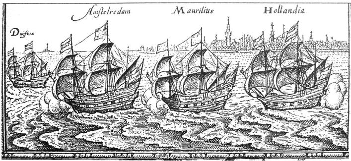 17世纪的插画《科尼利斯·德·霍特曼船队》.