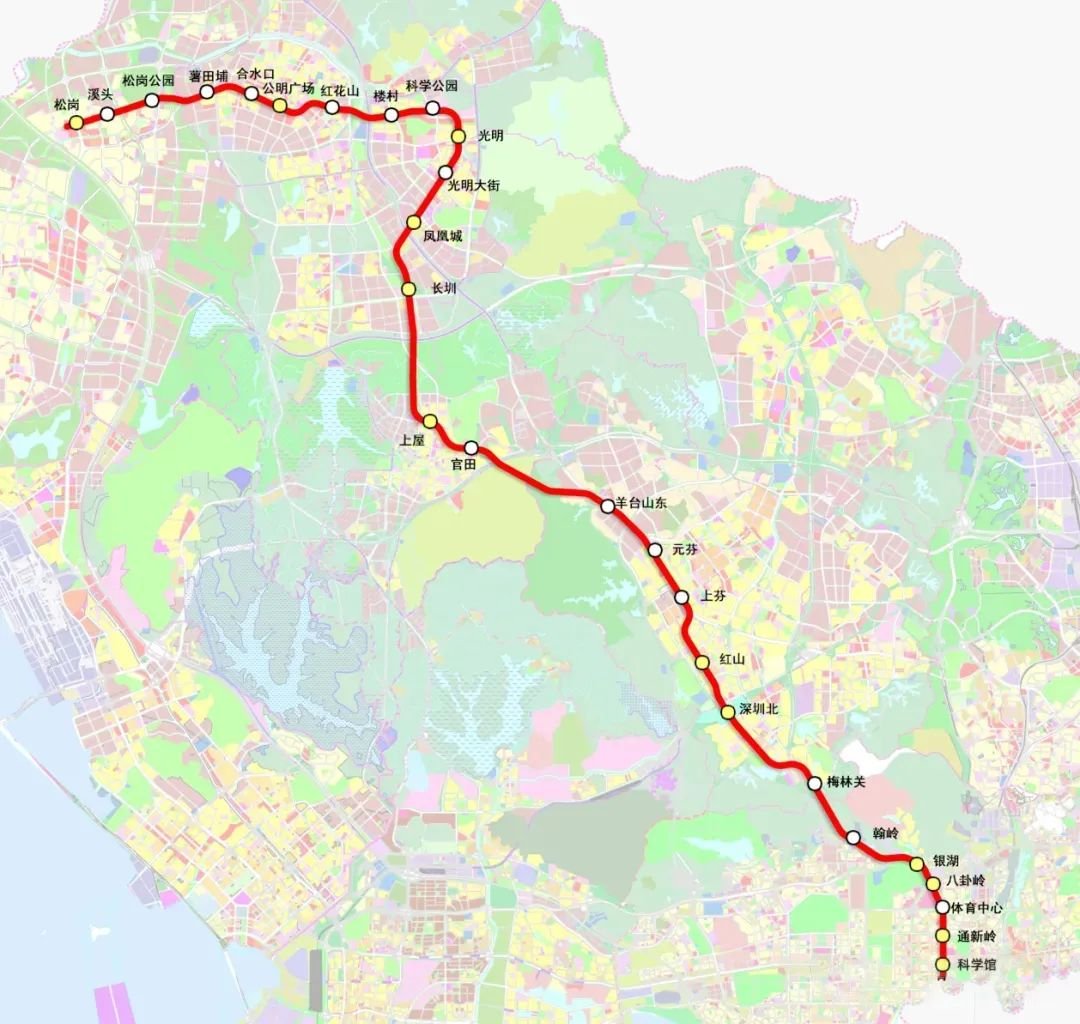 地铁6号线目前地铁在建的有连接南山的13号线,建成后可实现光明科学城