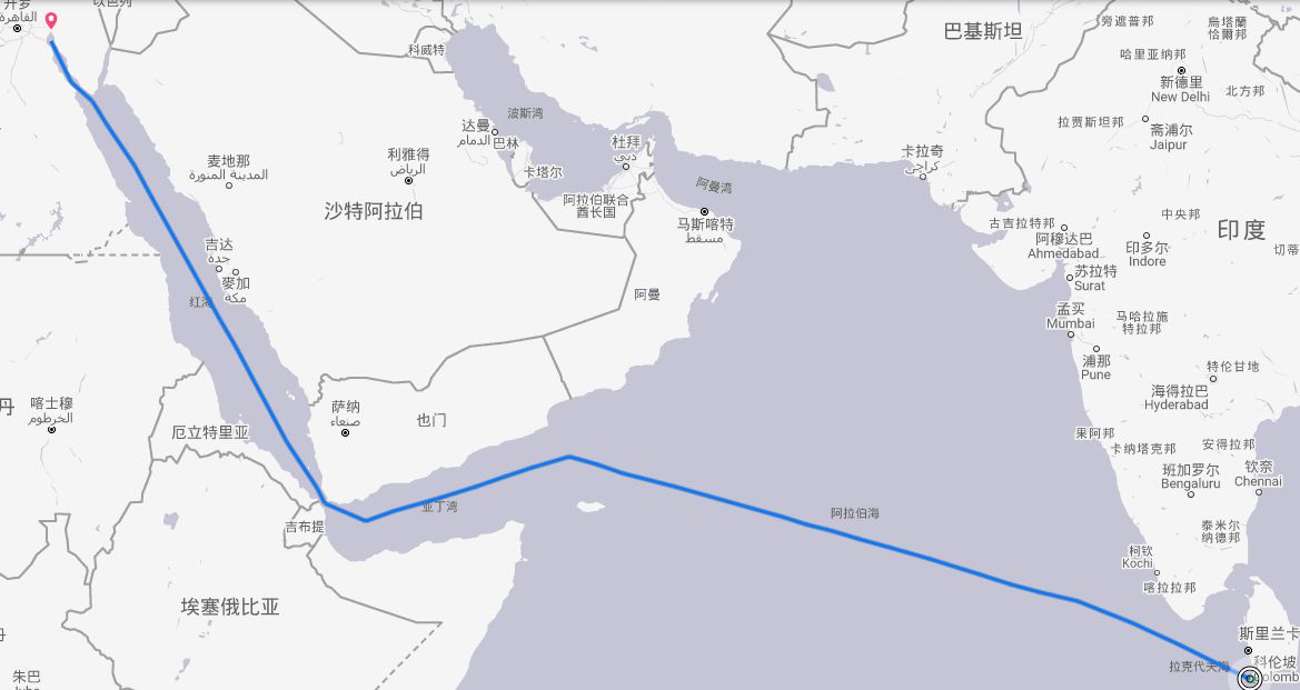苏伊士运河航线图片