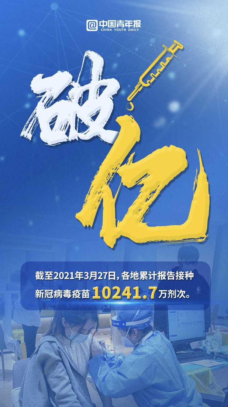据国家卫健委消息,截至2021年3月27日,各地累计报告接种新冠病毒疫苗