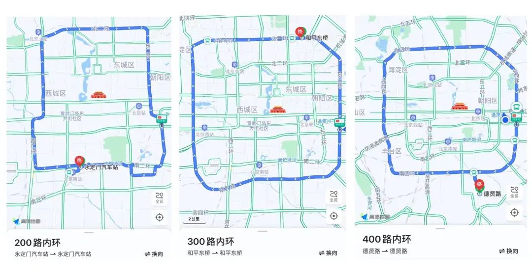 200路,300路,400路(内环)线路走向/记者制图公交志愿者向乘客宣传路号