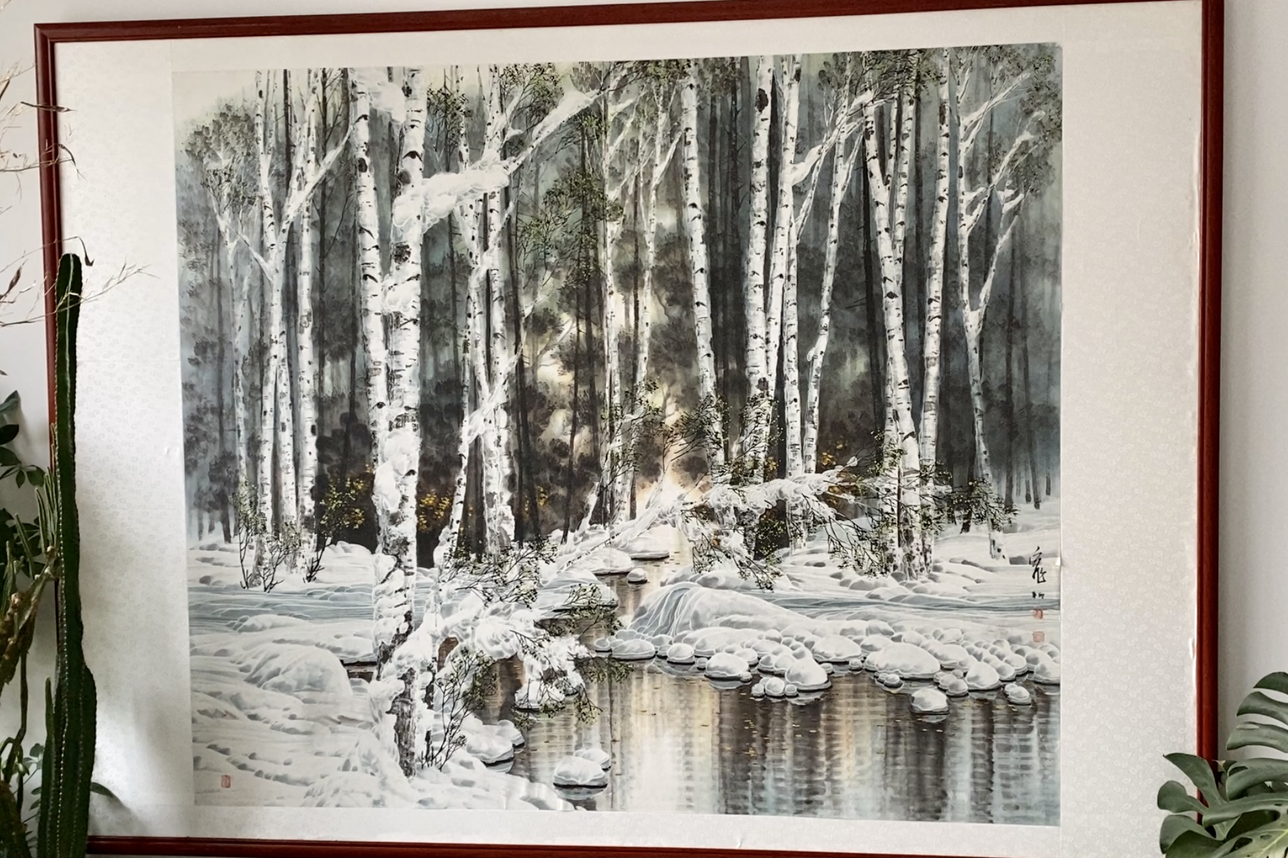 雪中的白桦林,"浪漫"的雾凇……在黑龙江省北安市画家陈宇飞的笔下,一