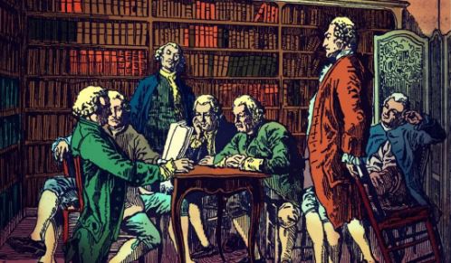 狄德罗与《百科全书》.图片源自网络.