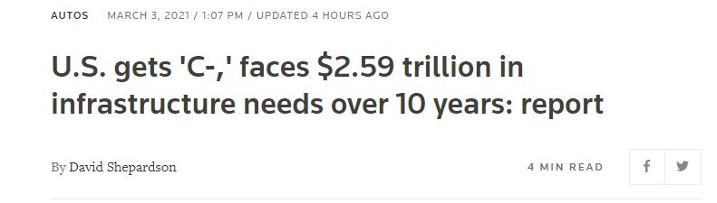 呃，没错…美国基础设施得了个20年来最好成绩