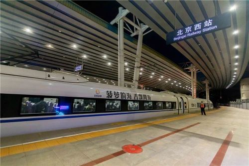 "徐闻菠萝"高铁专列抵达北京西站.