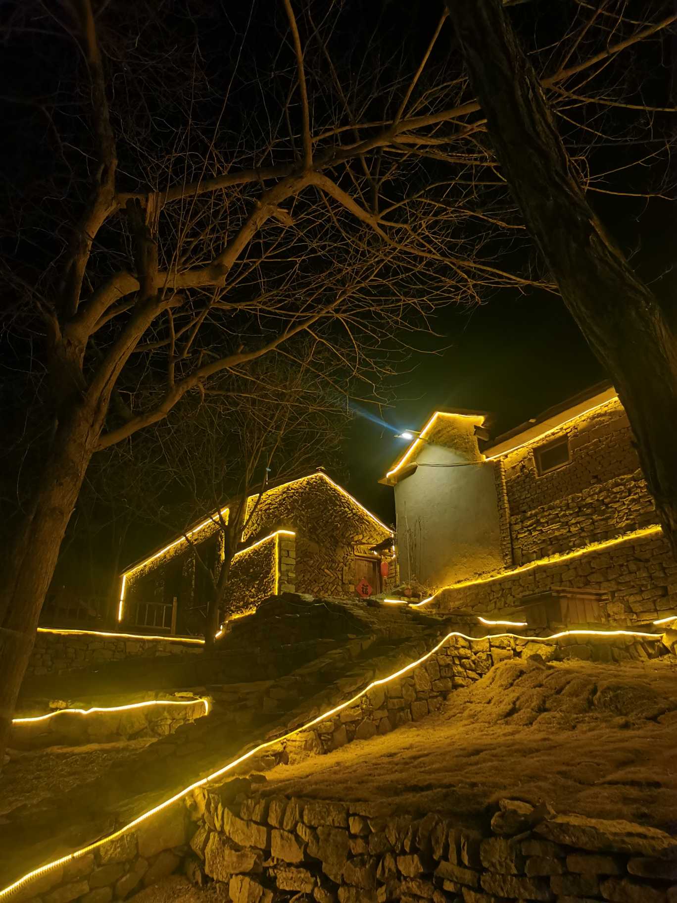 山村夜色,梦里老家