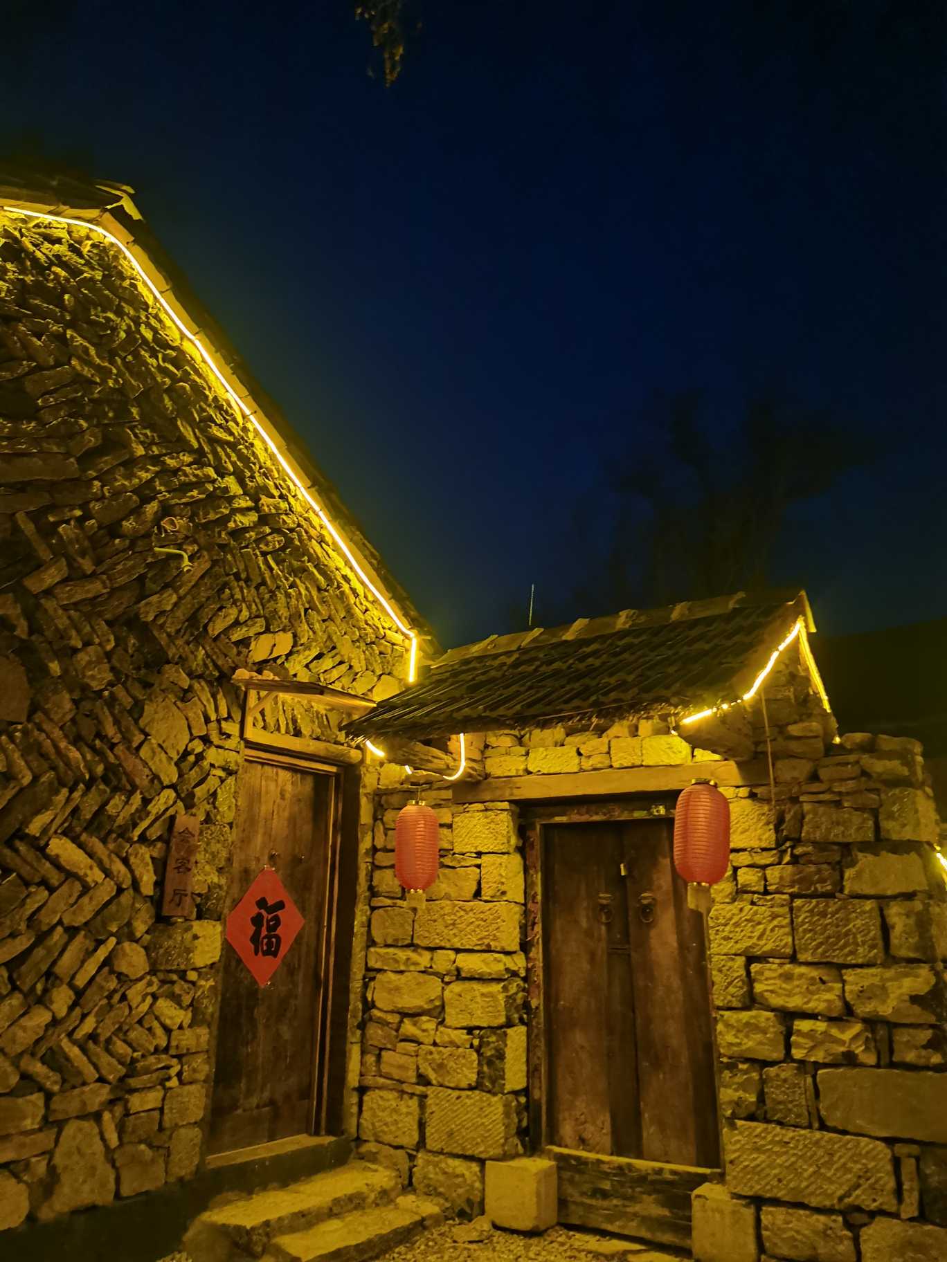 山村夜色,梦里老家