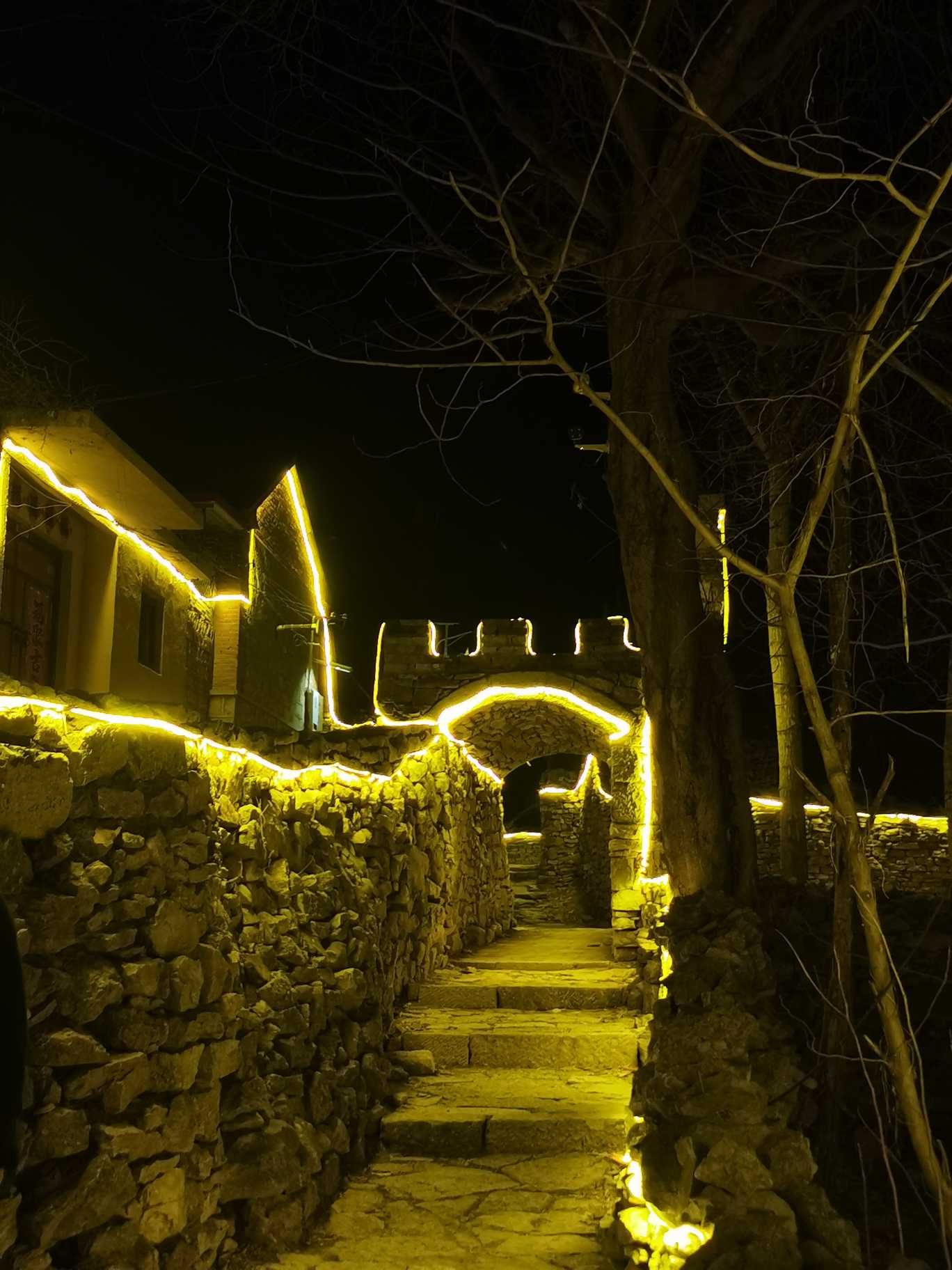 山村夜色,梦里老家