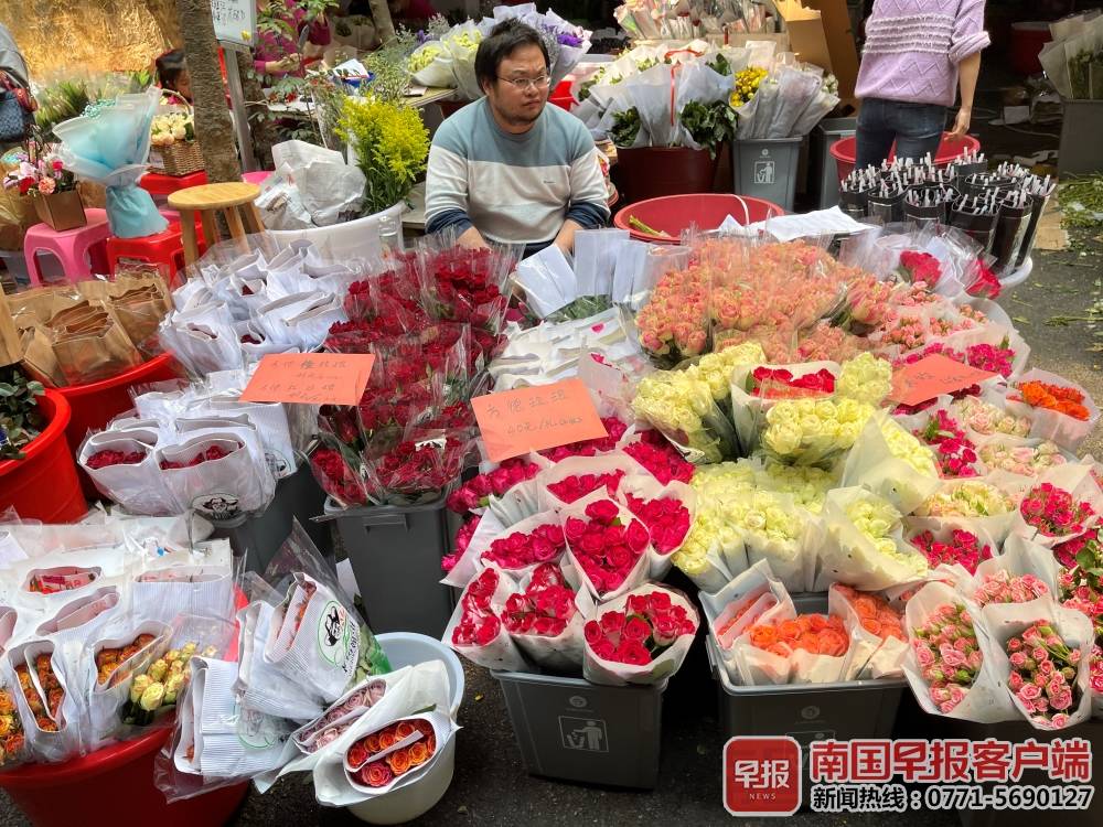 鲜花价格上涨较大,消费者的购买量减少,花店老板很无奈.