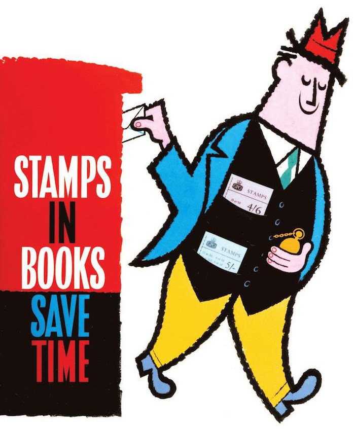 《集邮册，能省时》，哈里·史蒂文斯1959年设计。