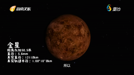 金星离太阳大概50米左右,大小和一粒红豆差不多,因为它的诸多特性都和