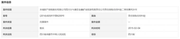 （图说：2015年金鑫矿业与保险公司对簿公堂）
