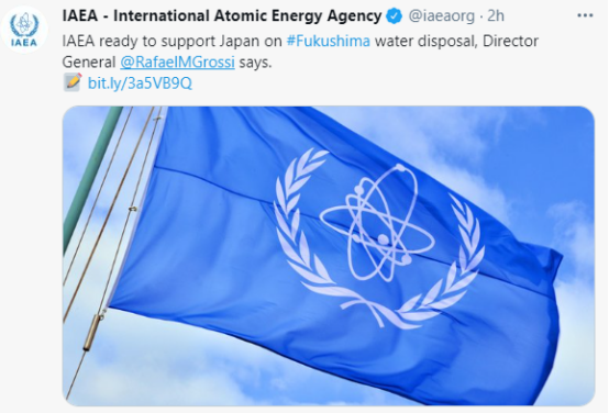 国际原子能机构推文截图