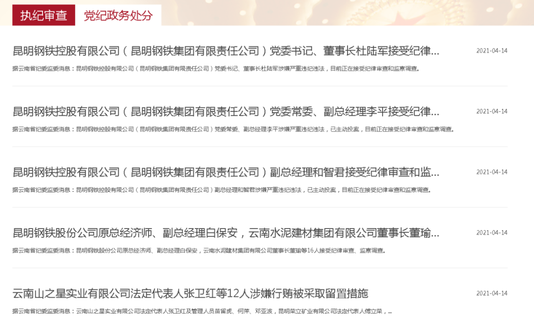 上至原总经济师白保安,到云南水泥建材集团有限公司董事长董瑜,下至