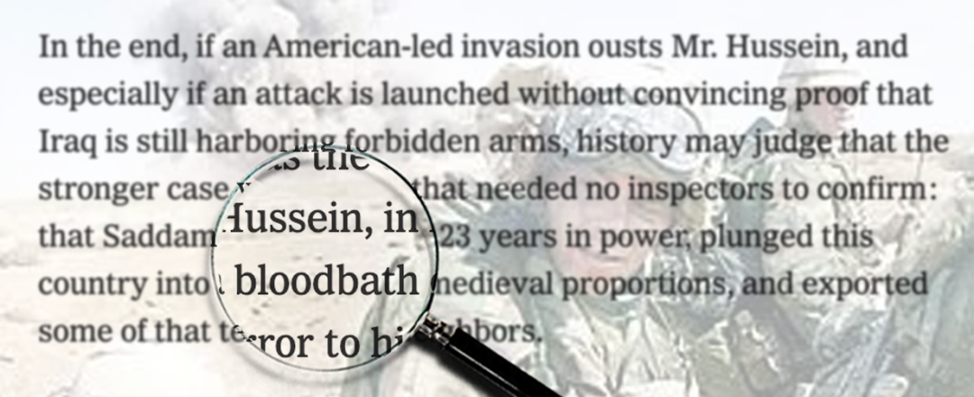 ▲《纽约时报》的报道中，使用了“大屠杀”这样血腥的描述