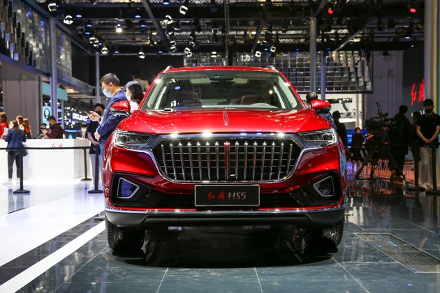 2021上海车展实拍质感升级气场更强红旗hs5红色力量版实拍