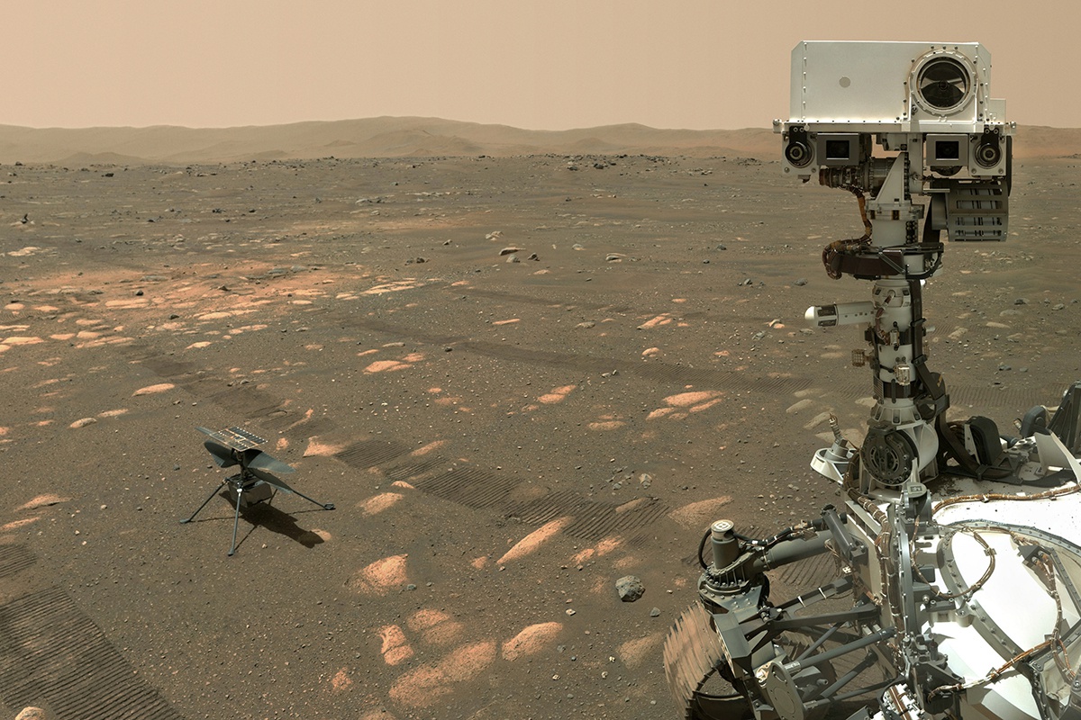 图集火星上的莱特兄弟时刻机智号直升机首飞成功