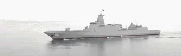 055型驱逐舰“南昌舰”演练画面
