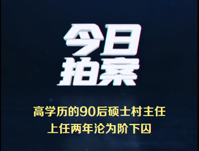 90后硕士村主任上任两年沦为阶下囚