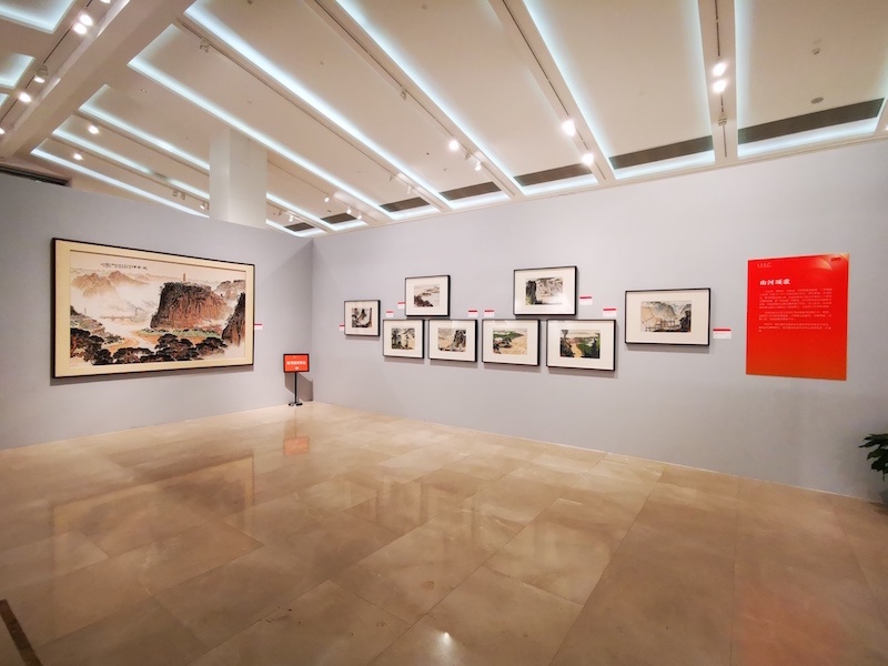 展厅现场,朵云轩木版水印《黄河组画》
