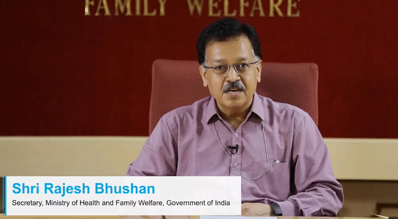 印度卫生与家庭福利部秘书新冠病毒检测阳性