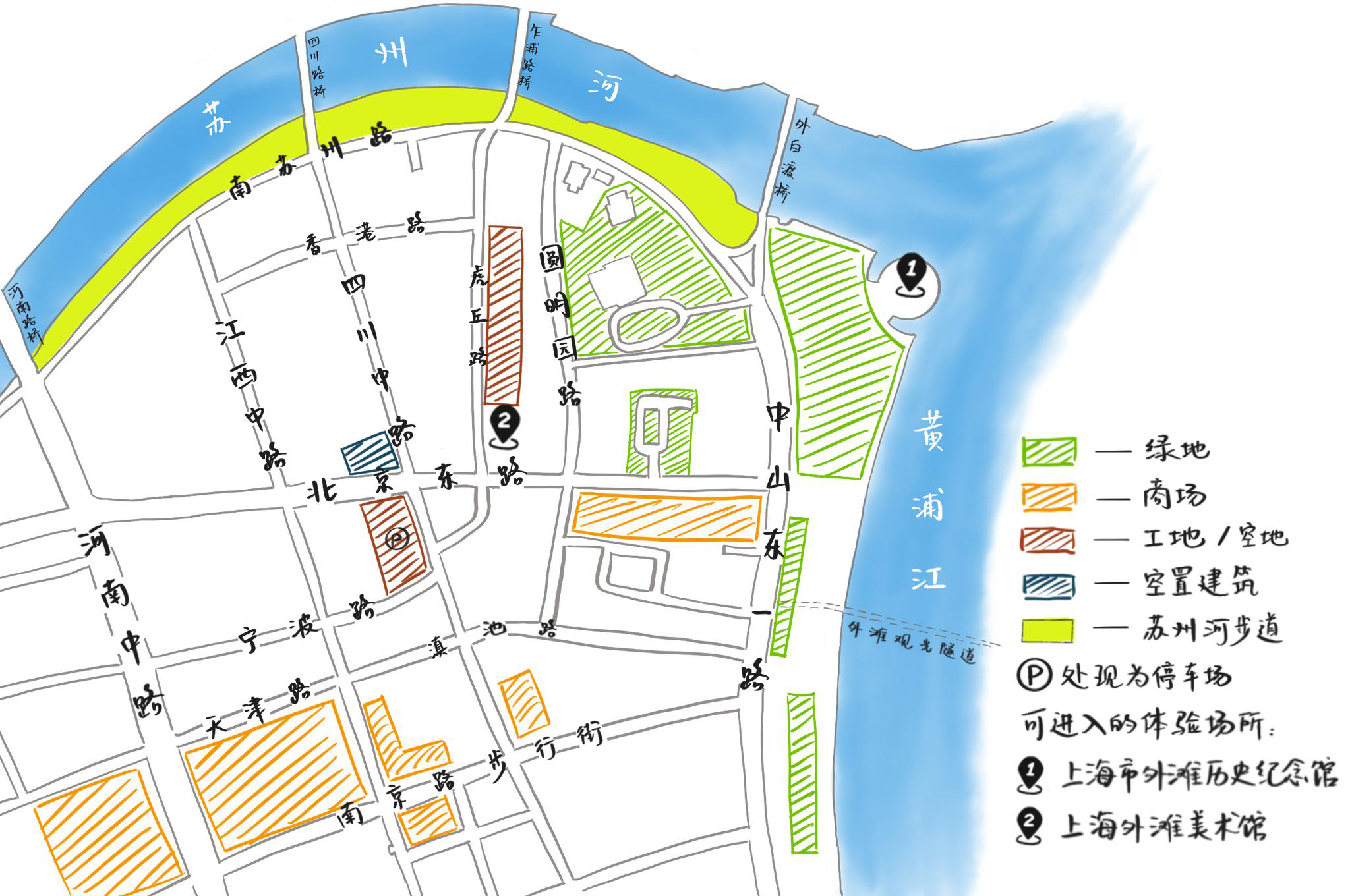 苏州河体验图志经过海鸥滑翔的一江与一河