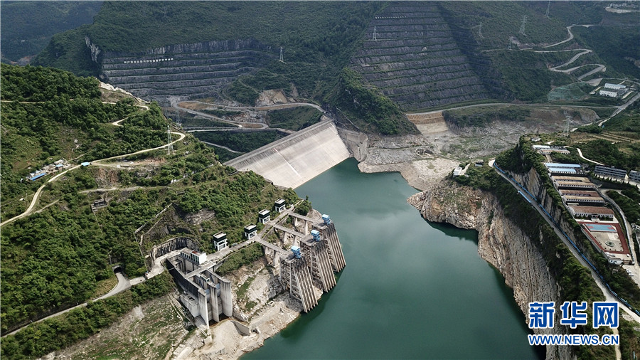 航拍乌江梯级龙头电站――洪家渡水电站